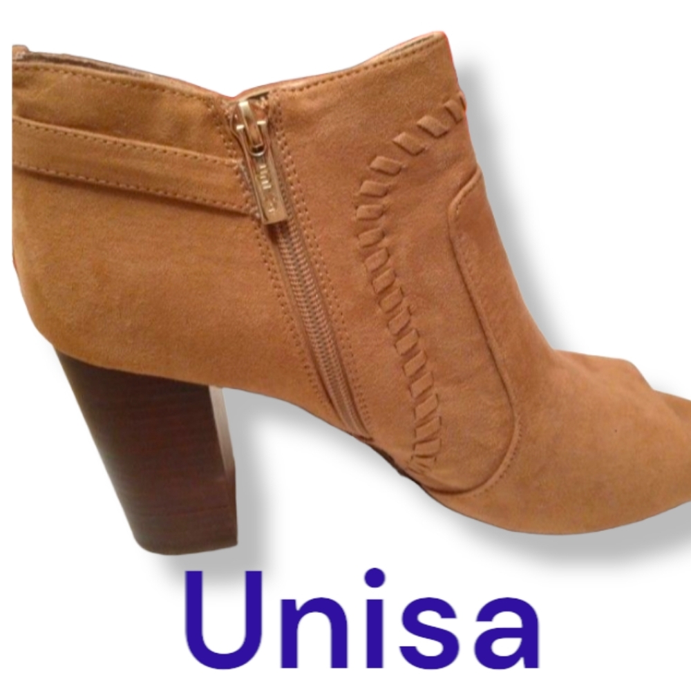 Unisa tan vegan leather open toe ankle boots Unmalaniee